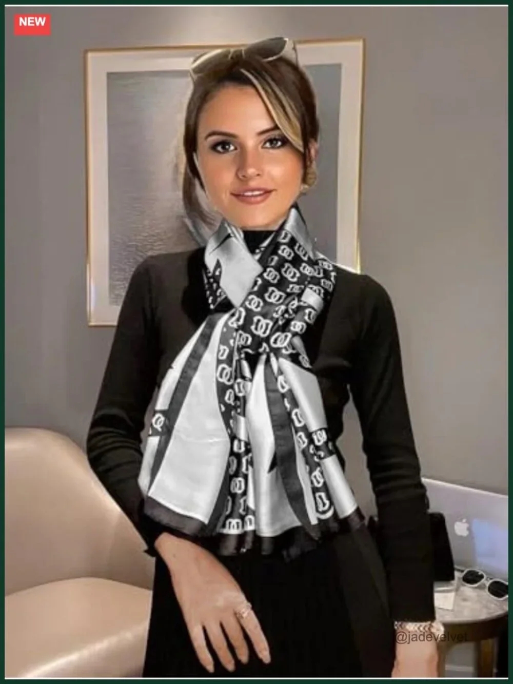 Silk Feel Long Scarf Shawl Wrap Fashion Scarf Soft Large Lightweight Travel